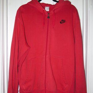 Nike Red Zip-Up Hoodie